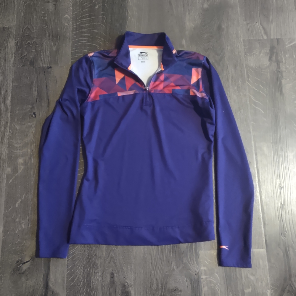 Slazenger Golf Women's Purple Geometric Long Sleeve Jacket Size small